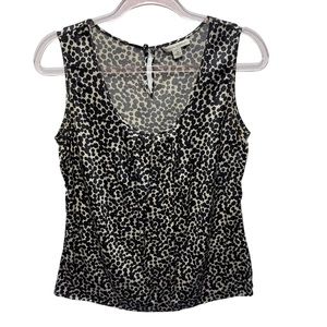 Retro Vintage Pure Silk Knit Polka Dots Ruched Pleated Tank Top Blouse